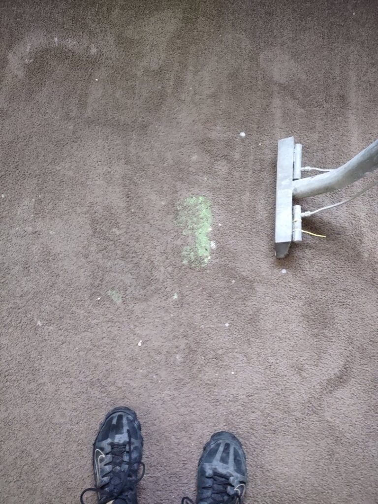 A carpet cleaning wand being used on a brown carpet by Servicemaxx in Indianapolis, IN.