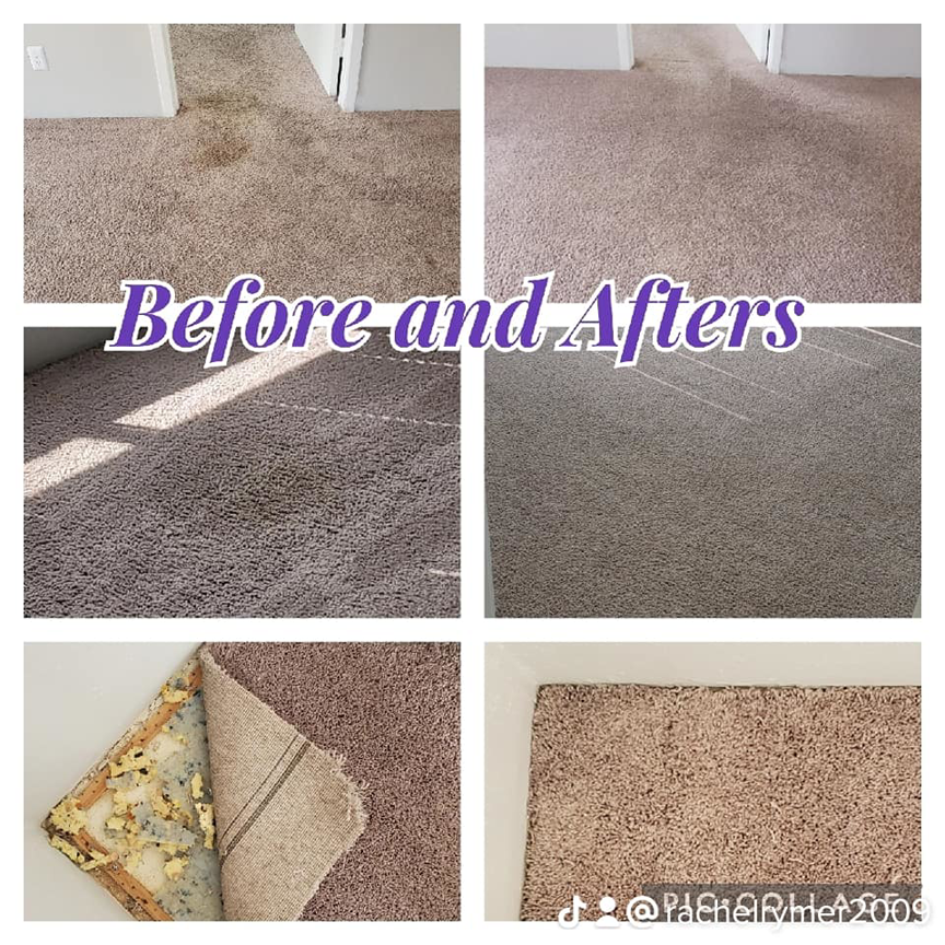 Before and after carpet cleaning, repair, and installation work by All Star Carpet Restoration and Cleaning in Midlothian, TX
