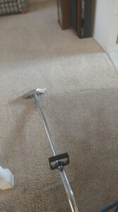 Professional carpet cleaning wand in action, demonstrating a carpet cleaning job by Utah Carpet Systems in Orem, UT.