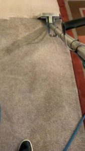A professional carpet cleaning wand in action, deep cleaning a carpet by A&g's carpet cleaning service in Vancouver, WA.