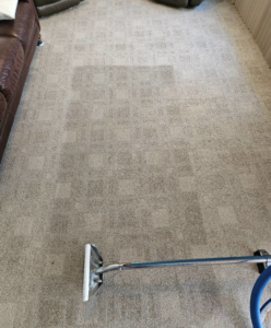 A carpet cleaning wand in action, demonstrating effective cleaning by American Carpet Care, Inc. in Watertown, SD.