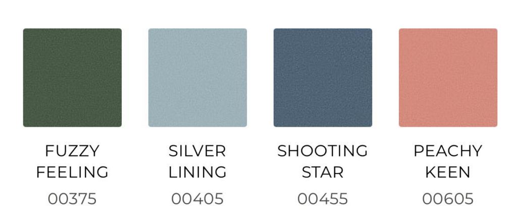 Close-up of carpet color swatches including Cloud Nine and Sunny Side Up from Dalton Wholesale in Adairsville, GA.