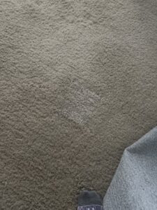 A discolored or stained area on a carpet needing professional cleaning or repair by Tucson Carpet Repair & Cleaning in Tucson, AZ.