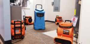 Carpet drying equipment used for water damage restoration by Best Results Carpet & Upholstery Cleaning in Naperville, IL.