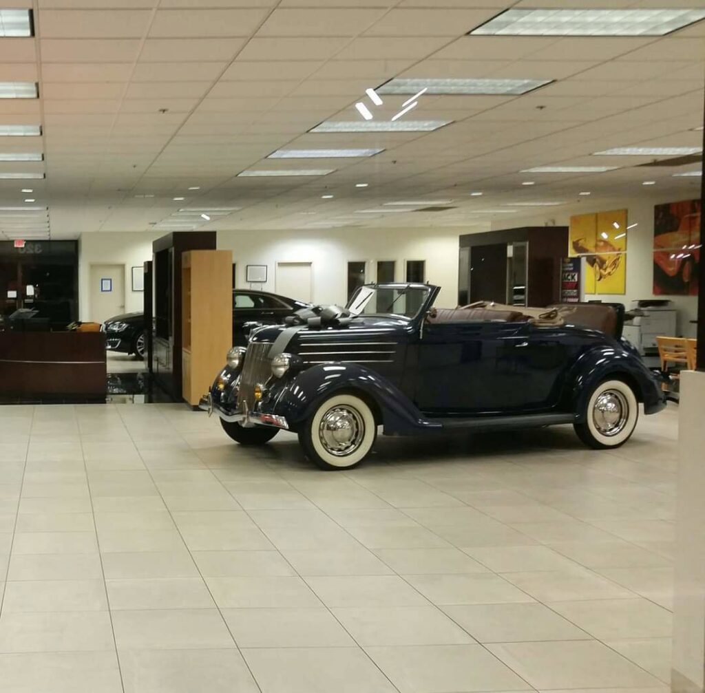 Close-up of a carpet edge and transition strip, showcasing professional installation by Ethan Fletcher in South Bend, IN.