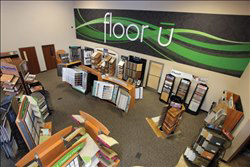 Interior view of the carpet and flooring showroom at Floor U in Green Bay, WI