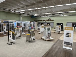 Interior view of the carpet and flooring showroom at Wall To Wall Carpet One Floor & Home in Eau Claire, WI
