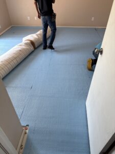 Carpet padding laid out for installation by Carpet Depot Okc in Oklahoma City, OK.