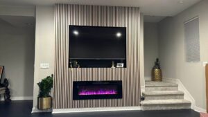 Newly installed light-colored carpet on a staircase in a modern home by LM flooring in North Hollywood, CA