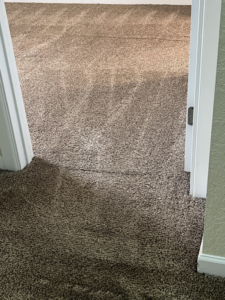 A visible ripple in a carpeted hallway needing repair by Tucson Carpet Repair & Cleaning in Tucson, AZ.