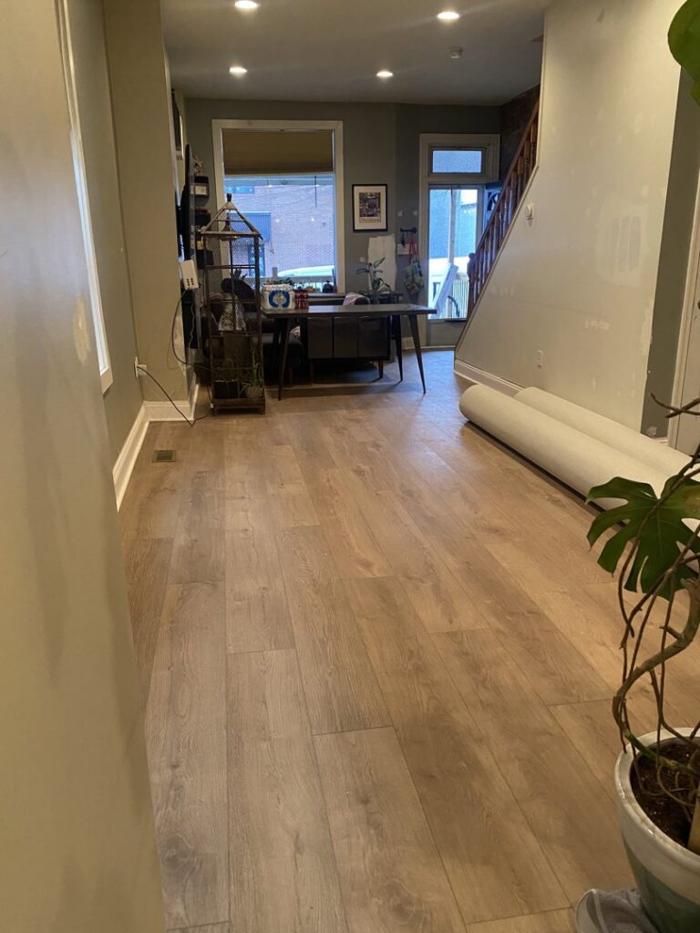 Carpet rolls ready for installation in a home by Philadelphia Flooring Solutions in Philadelphia, PA.