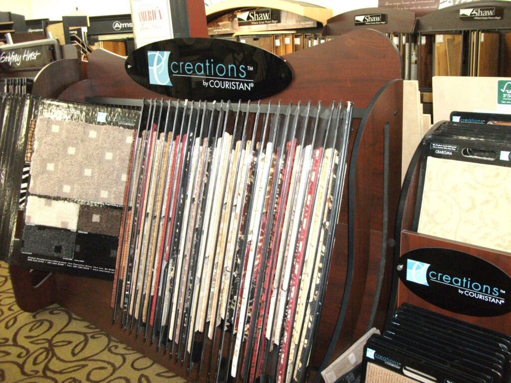 A wide selection of carpet samples on display at Custom Crafted Floors in Phoenix, AZ.