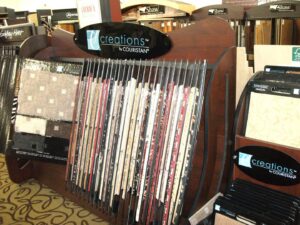 A wide selection of carpet samples on display at Custom Crafted Floors in Phoenix, AZ.