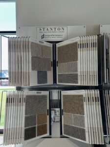 A display of various carpet samples for selection at Thornton Flooring - Rapid City in Rapid City, SD