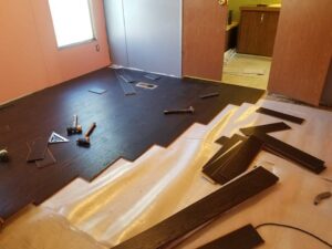 Carpet tile installation in a commercial hallway by NANO Flooring in Baton Rouge, LA