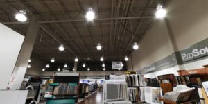 Carpet and tile samples displayed in the ProSource Memphis showroom in Bartlett, TN.