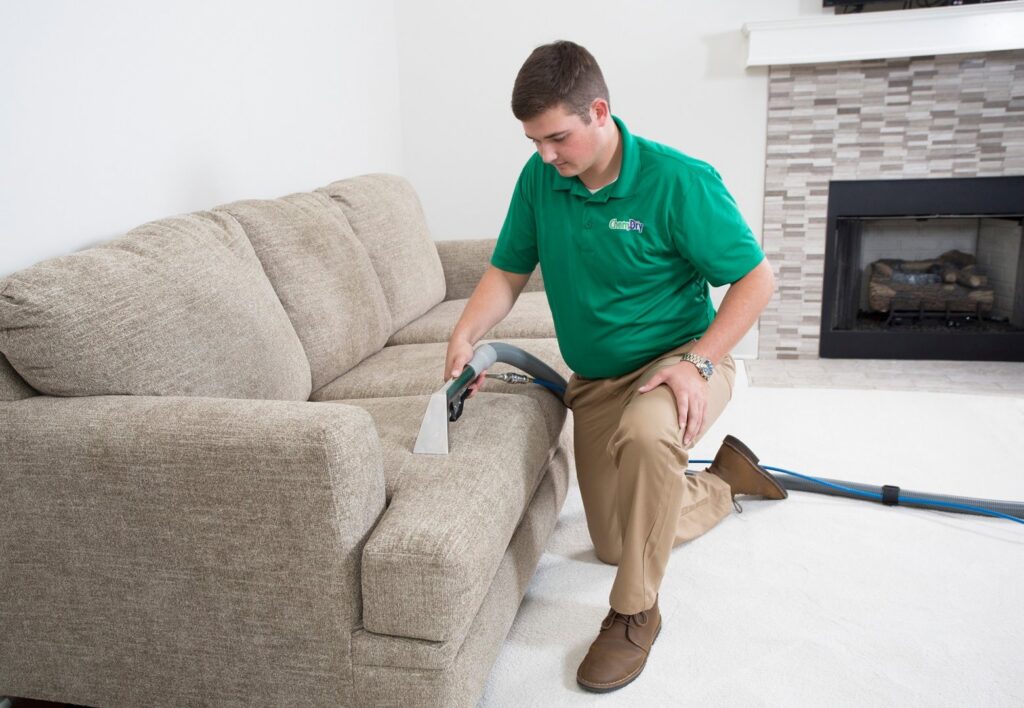 A Chem-Dry of Winston-Salem technician performing carpet and upholstery cleaning services in Winston-Salem, NC.