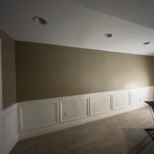 A beautifully carpeted room with wainscoting, showcasing quality work by Ohio Pro Group in Columbus, OH.