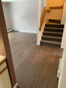 A beautifully carpeted staircase, a service provided by Country Floors, Inc in Plainfield, VT.