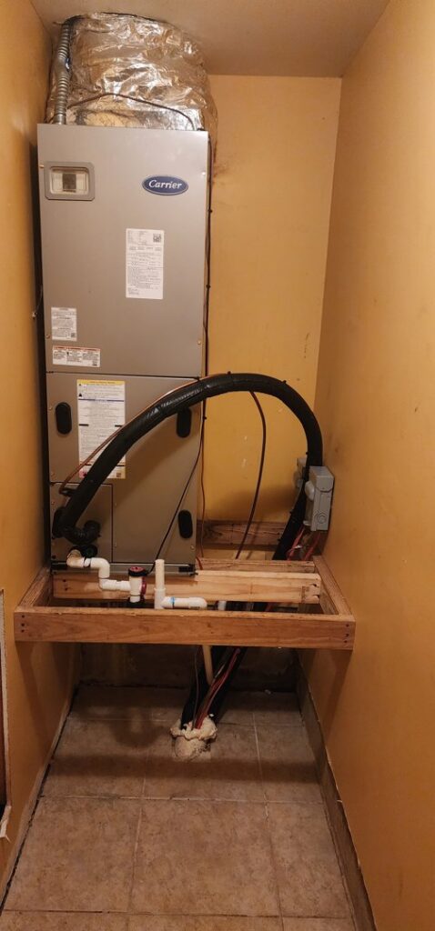 A Carrier furnace and air handler unit installed by Bob Woodall Air Care Systems in Dothan, AL.