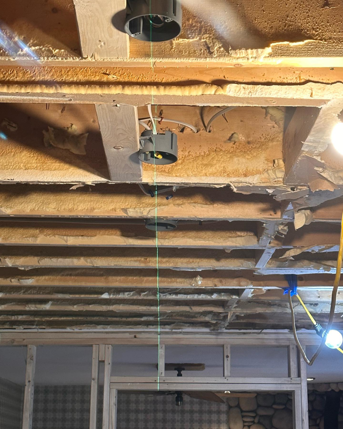 Ceiling electrical rough-in for lighting fixtures with wiring and junction boxes by Elite Electric in Valley Falls, NY