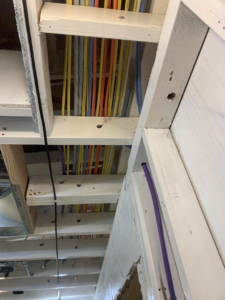 Colored electrical wiring installed in a ceiling during a project by Pacific Sun Electric in Oregon City, OR