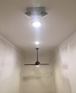 Ceiling fan, recessed lights, and emergency lighting installed by Pierce Electric, LLC in Fayetteville, NC
