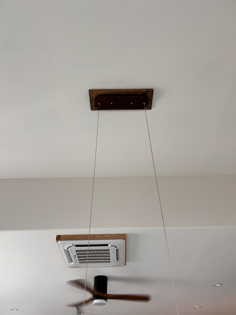 Ceiling fan and light fixture installation in a home by Ampler Electrical Services in Wilmington, NC.