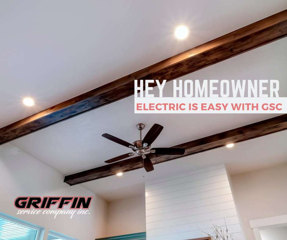 A modern ceiling fan and recessed lighting installed in a living space by Griffin Service Company in Tampa, FL