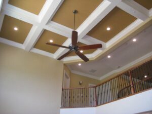 New ceiling fan and recessed lighting installation by Hawkins Electric Service, Inc. in Laurel, MD.