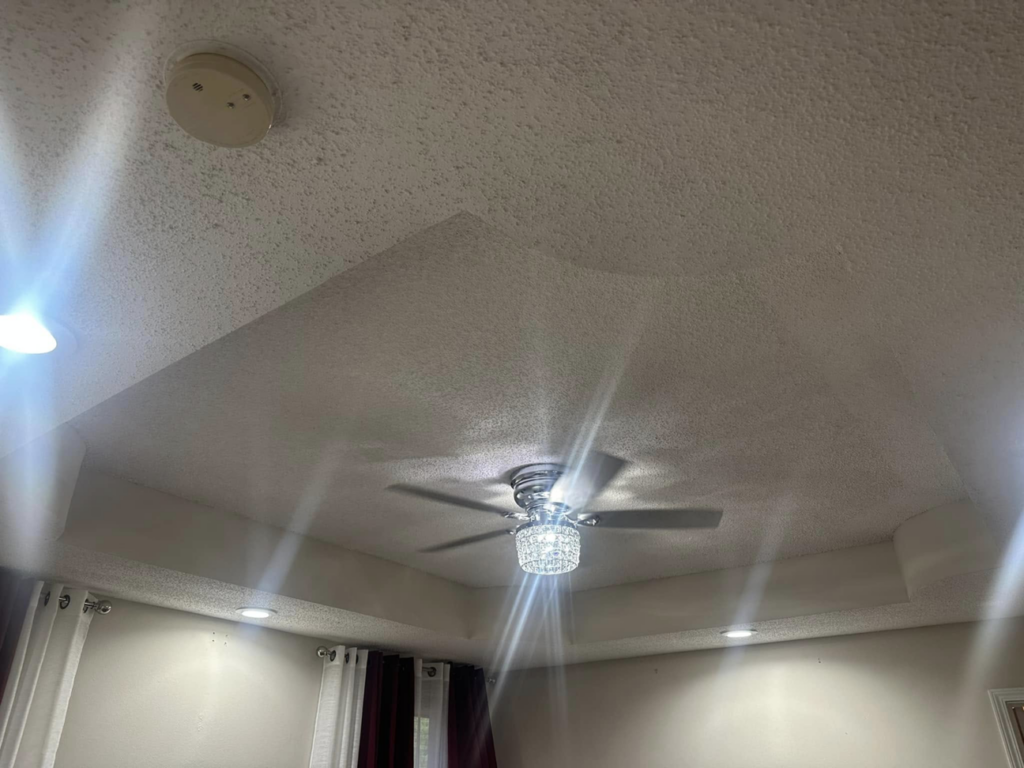 A newly installed ceiling fan and recessed lighting in a home by Joule Electrical A/C & Heating Services in New Orleans, LA.