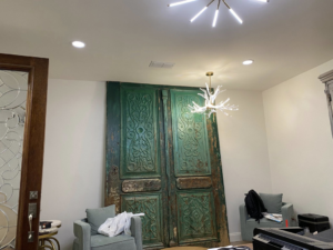 New ceiling light fixture and recessed lighting installed by Southern Electrical Services, LLC in Leesburg, VA.