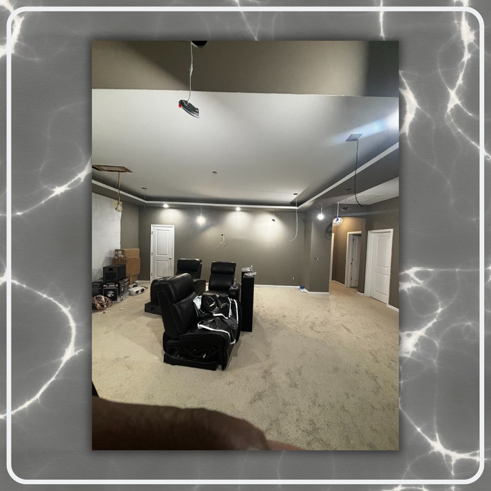 Ceiling light wiring and installation in a room by Clarity Handyman Service in Raleigh, NC