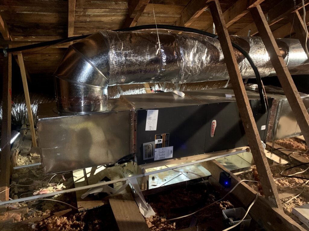 A newly installed ceiling-mounted HVAC vent unit by Comfortech-Service Experts Jackson in Jackson, MS