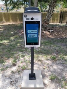 A Cellgate access control system installed at a gate by Wirenut Technologies LLC in Brandon, FL.