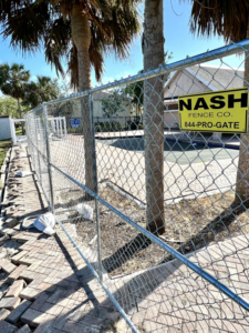 A chain-link fence installation project by Nash Fence & Supplies Inc. in Lake Charles, LA.