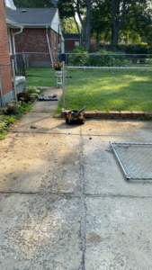 Chain link fence repair or removal in progress by Higdon's fence install & repair in White Mills Junction, KY