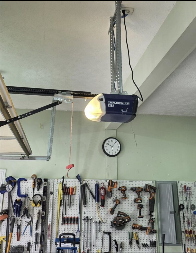 A Chamberlain garage door opener installed in a garage by Align Garage Door in Ringgold, GA.