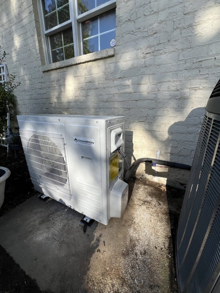 Champion mini-split and traditional HVAC condenser unit installation by ACE Heating & Cooling, Inc. in Jonesboro, AR