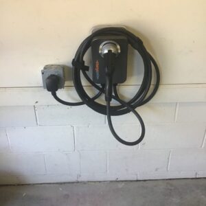 A ChargePoint electric vehicle charger installed on a wall by Mister Sparky of Columbia in West Columbia, SC.