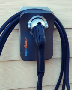 ChargePoint electric vehicle charger installation on a residential exterior by Revamp Electric LLC in Columbus, OH.