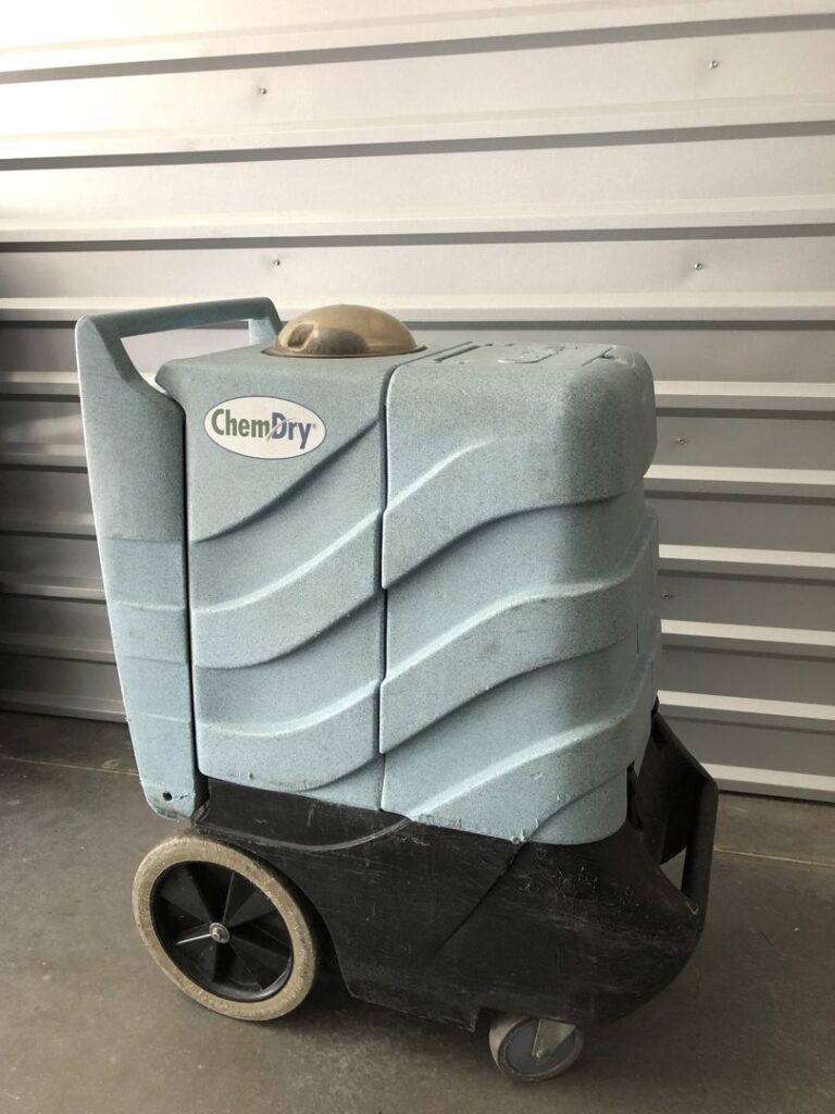 A Chem-Dry carpet cleaning extractor machine, used by Sunrise Chem-Dry for professional cleaning services in Glendale, AZ.