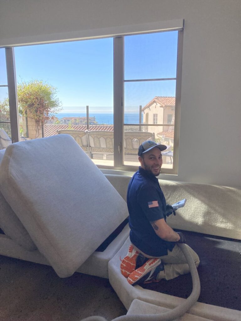 A freshly cleaned church aisle carpet with distinct lines by First Clean SC in North Charleston, SC.