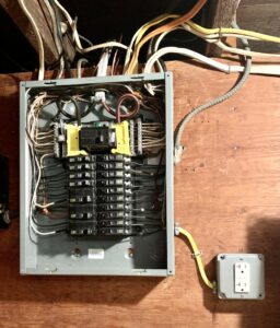 Circuit breaker panel and new electrical outlet installation by Civic Electric in Bethlehem, PA