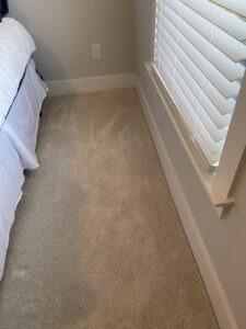 Clean bedroom carpet after professional service by American Pure Clean, LLC in Charleston, SC
