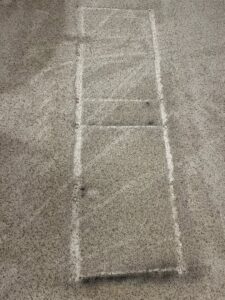 A freshly cleaned bedroom carpet with visible cleaning lines by Greensboro Carpet Cleaning - DeepClean in Greensboro, NC