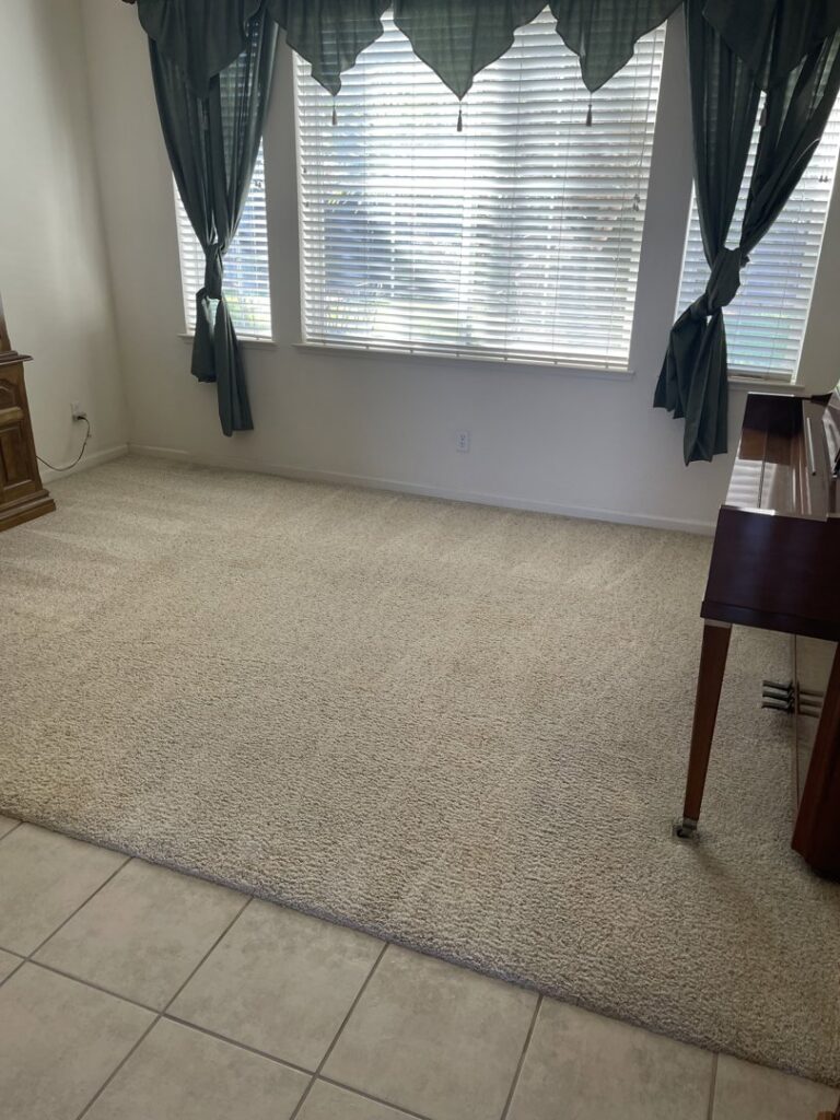 A clean, light-colored carpet in a room, showcasing professional cleaning by Presto Carpet And Tile Cleaning in Brentwood, CA.