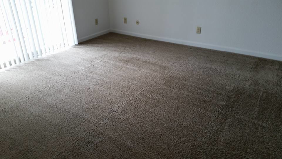 A clean, freshly serviced carpeted room by Magic Wand Services in Wichita, KS