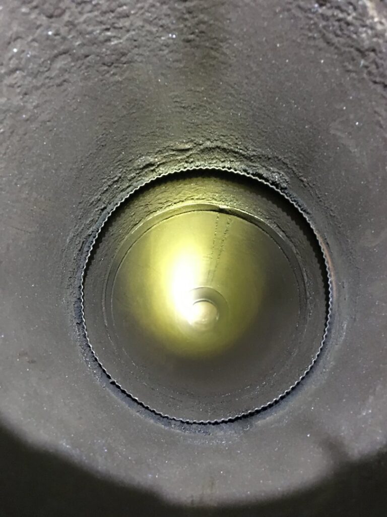 An interior view of a clean chimney flue after a professional sweep by Northwest Chimney in Bremerton, WA.