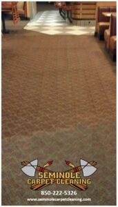A clean commercial carpet in a business setting after professional cleaning by Seminole Carpet Cleaning in Tallahassee, FL